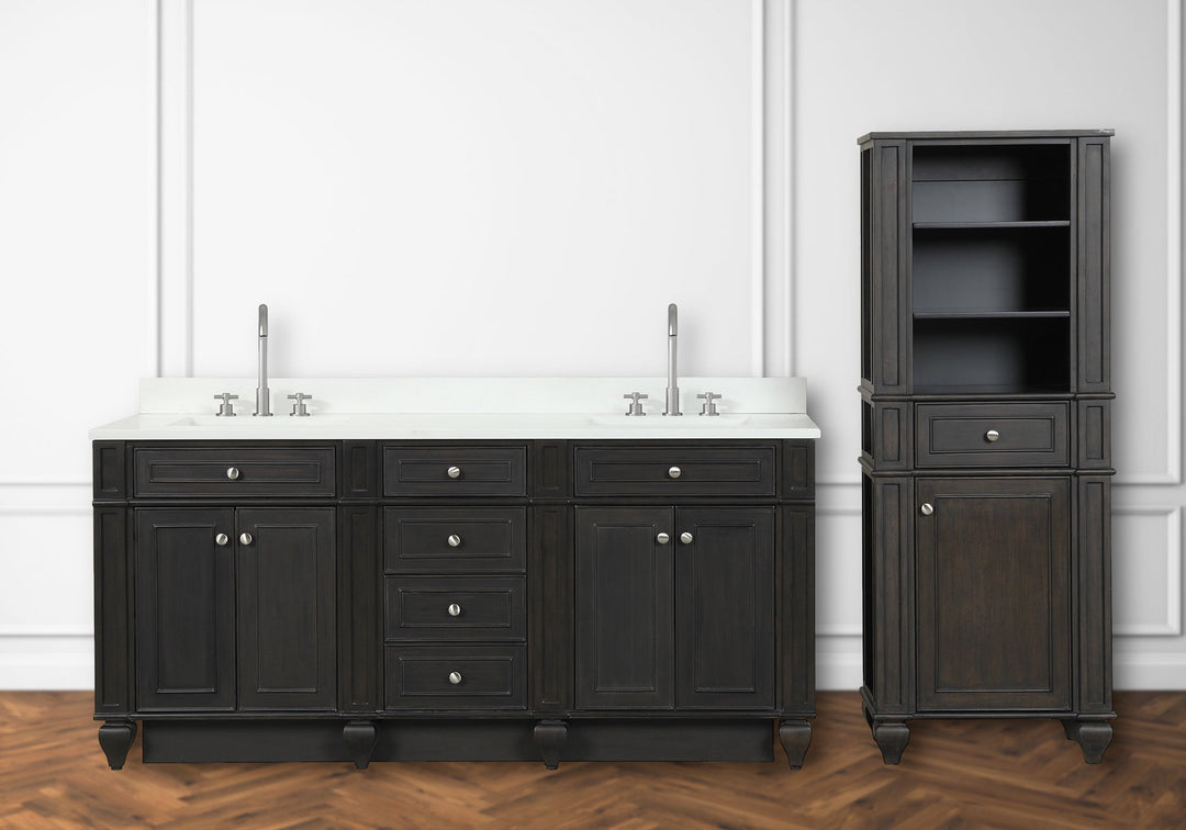Winston 72" Double Sink Vanity with White Quartz Top