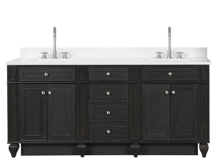 Winston 72" Double Sink Vanity with White Quartz Top
