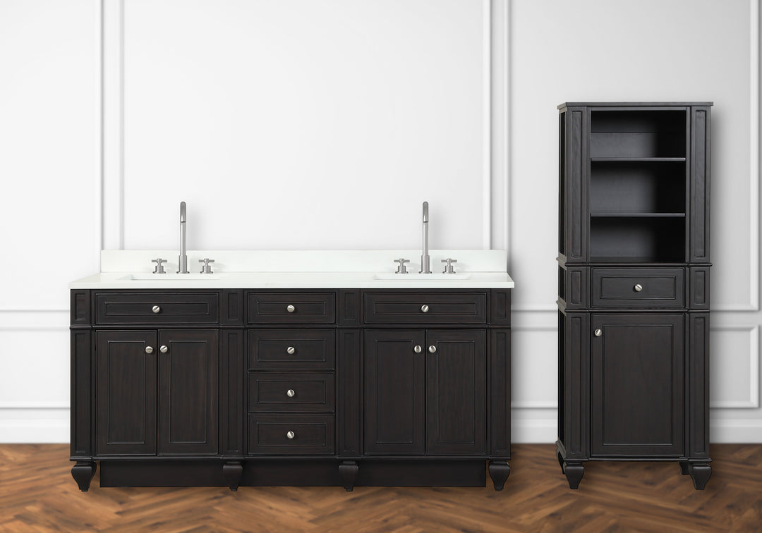 Winston 72" Double Sink Vanity with White Quartz Top
