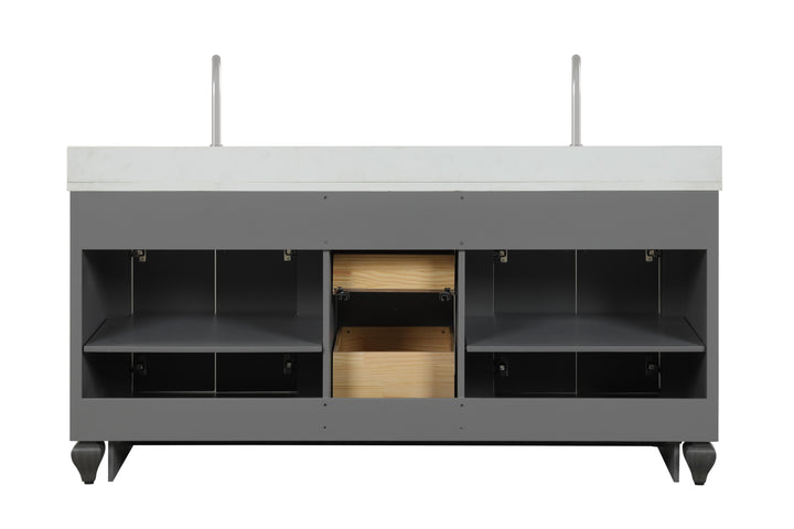 Winston 72" Double Sink Vanity with White Quartz Top