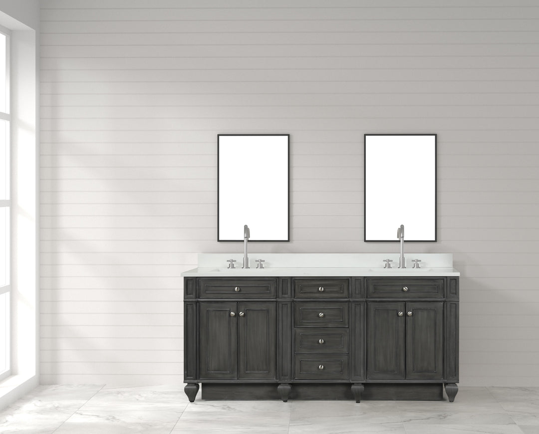Winston 72" Double Sink Vanity with White Quartz Top