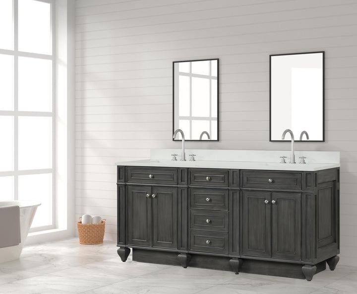 Winston 72" Double Sink Vanity with White Quartz Top