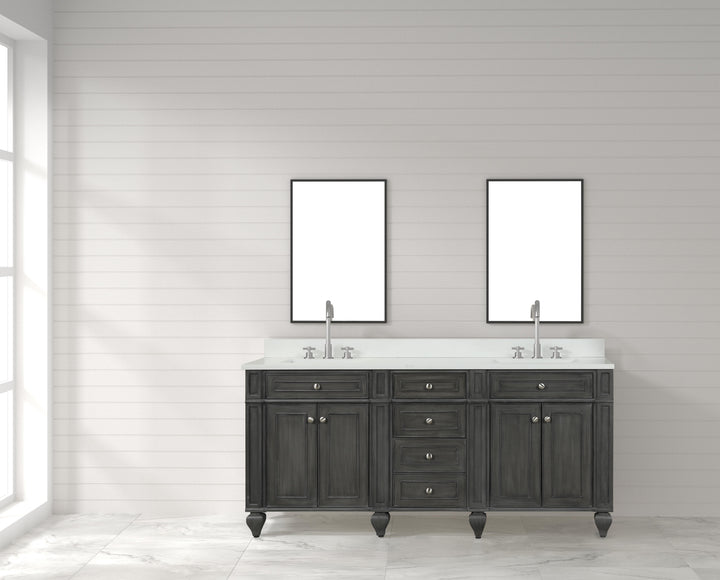 Winston 72" Double Sink Vanity with White Quartz Top