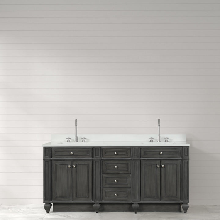 Winston 72" Double Sink Vanity with White Quartz Top