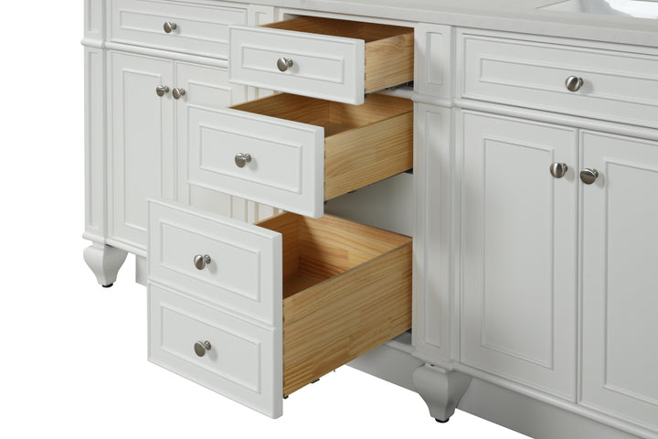 Winston 72" Double Sink Vanity with White Quartz Top