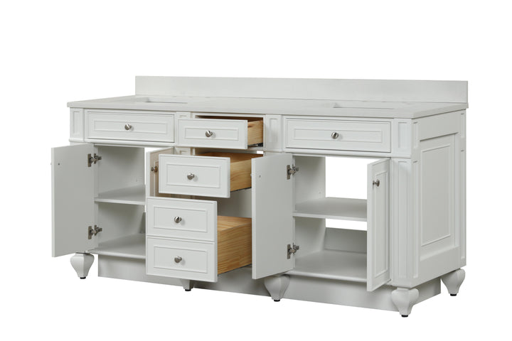 Winston 72" Double Sink Vanity with White Quartz Top