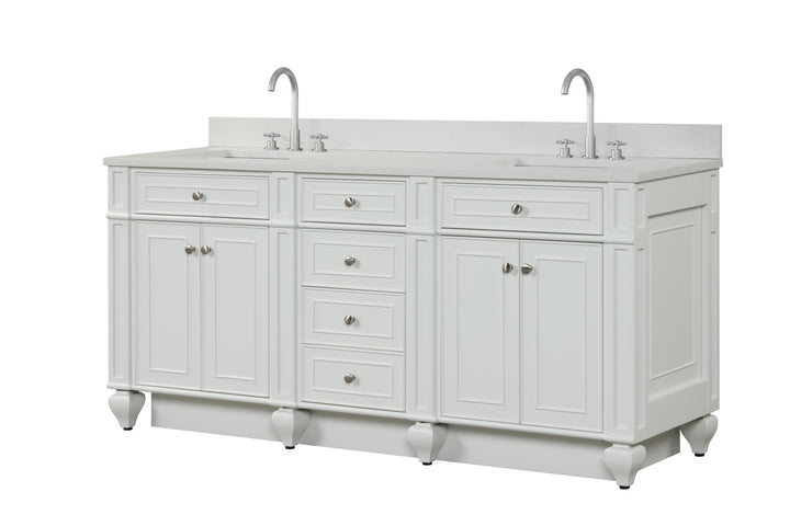 Winston 72" Double Sink Vanity with White Quartz Top