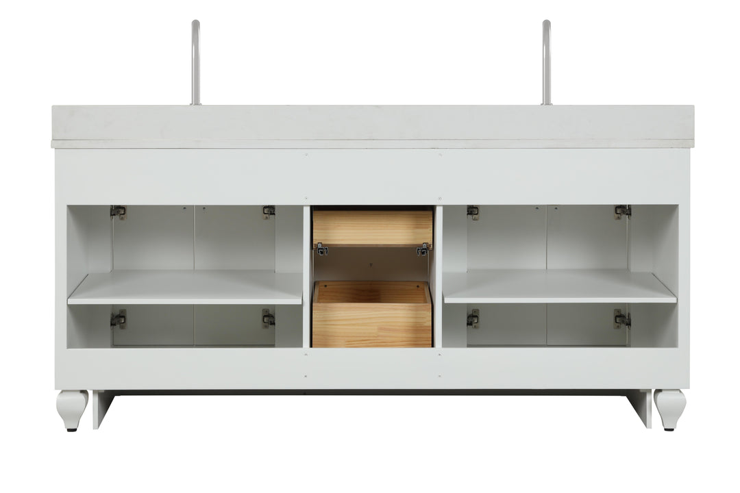 Winston 72" Double Sink Vanity with White Quartz Top