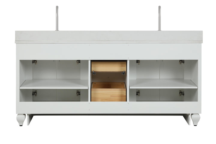 Winston 72" Double Sink Vanity with White Quartz Top