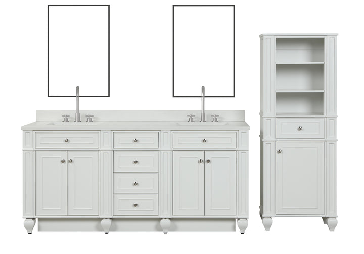 Winston 72" Double Sink Vanity with White Quartz Top