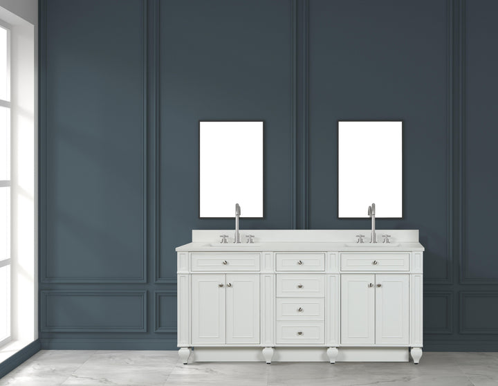 Winston 72" Double Sink Vanity with White Quartz Top
