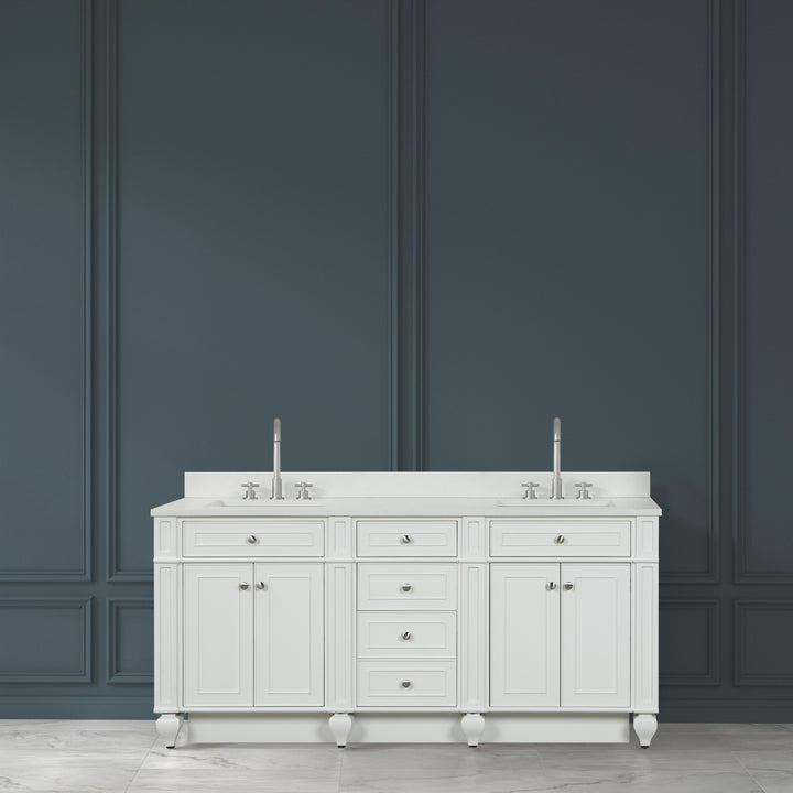 Winston 72" Double Sink Vanity with White Quartz Top