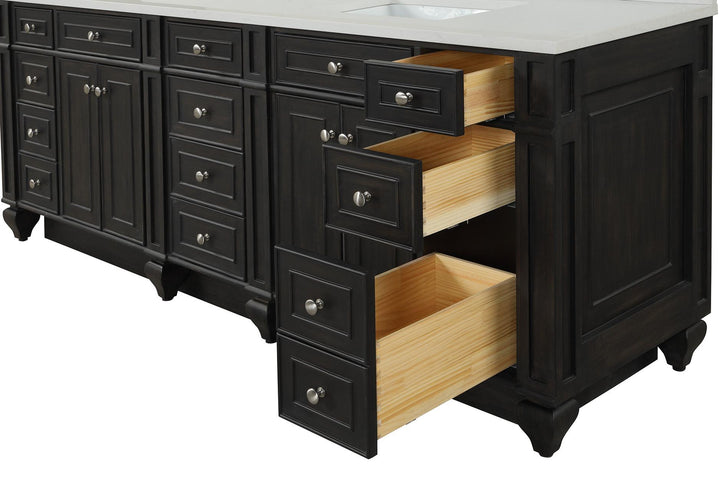 Winston 84" Double Sink Vanity with White Quartz Top