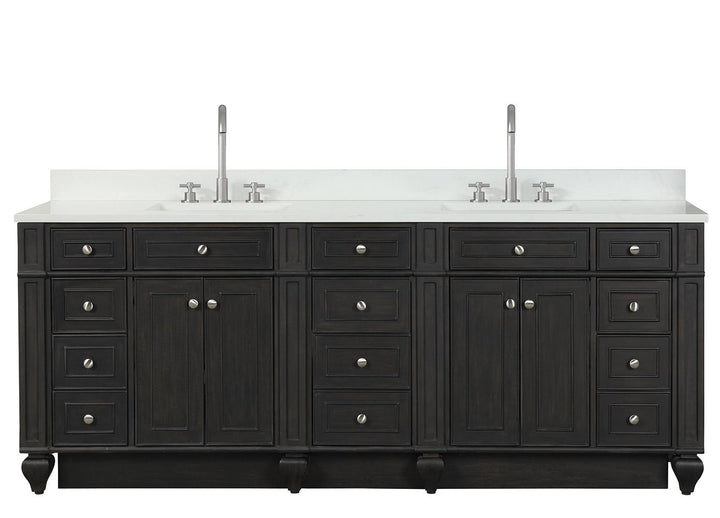 Winston 84" Double Sink Vanity with White Quartz Top
