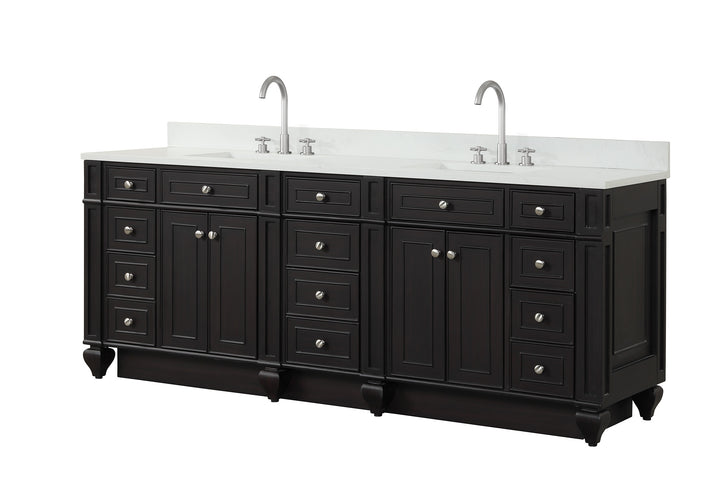 Winston 84" Double Sink Vanity with White Quartz Top