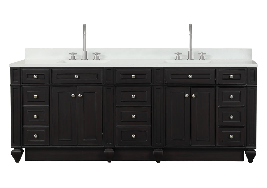 Winston 84" Double Sink Vanity with White Quartz Top