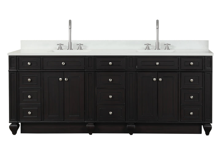 Winston 84" Double Sink Vanity with White Quartz Top