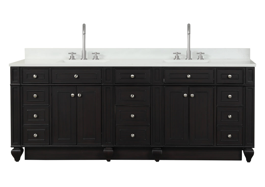 Winston 84" Double Sink Vanity with White Quartz Top