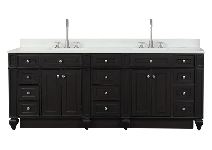 Winston 84" Double Sink Vanity with White Quartz Top
