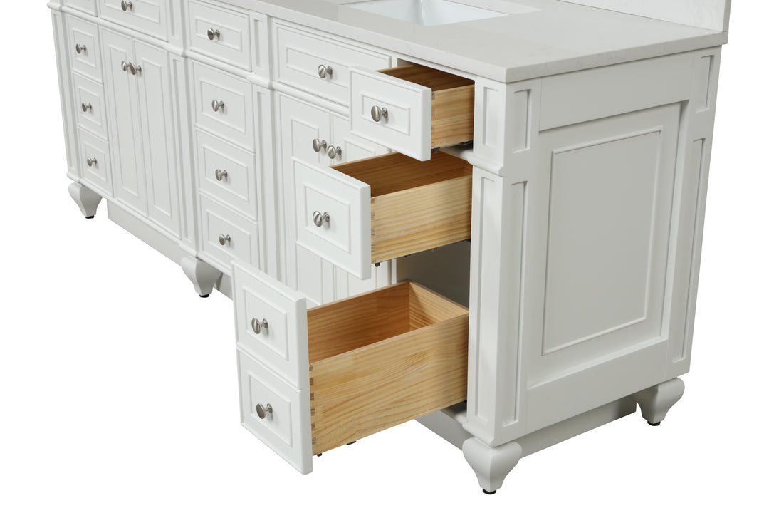 Winston 84" Double Sink Vanity with White Quartz Top