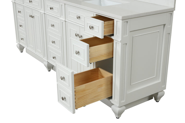 Winston 84" Double Sink Vanity with White Quartz Top
