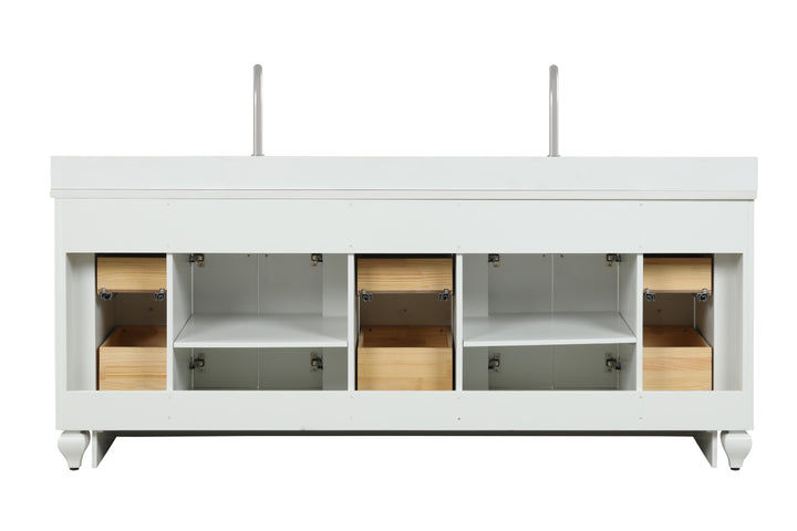 Winston 84" Double Sink Vanity with White Quartz Top